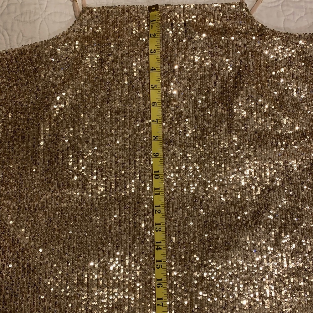 Ann Taylor Ethereal Gold Sequence Tank Cami Size Large - Picture 11 of 11